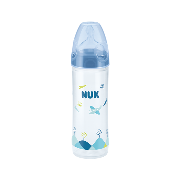 biberon plastique bleu 250ml 6-18 mois NUK