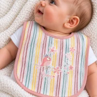 Bavoir bébé fille rose 1063R