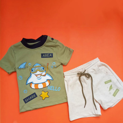123-Ensemble bébé SHARK vert
