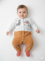 783472-Grenouillère bébé en velours Marron