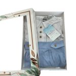 Barboteuse cérémonie bébé garçon bleue en lin MBL002/3 – Image 2