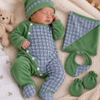 Kit naissance bébé garçon vert 5 pièces MBL008