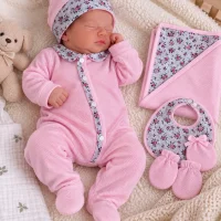 Kit naissance bébé fille rose 5 pièces MBL014