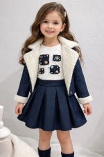 0027-Ensemble jupe bleu jeans