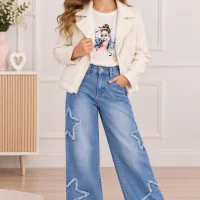Ensemble fille 3 pièces veste, t-shirt et pantalon étoile 118/25