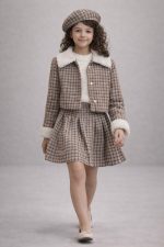 1110-Ensemble à carreaux beige