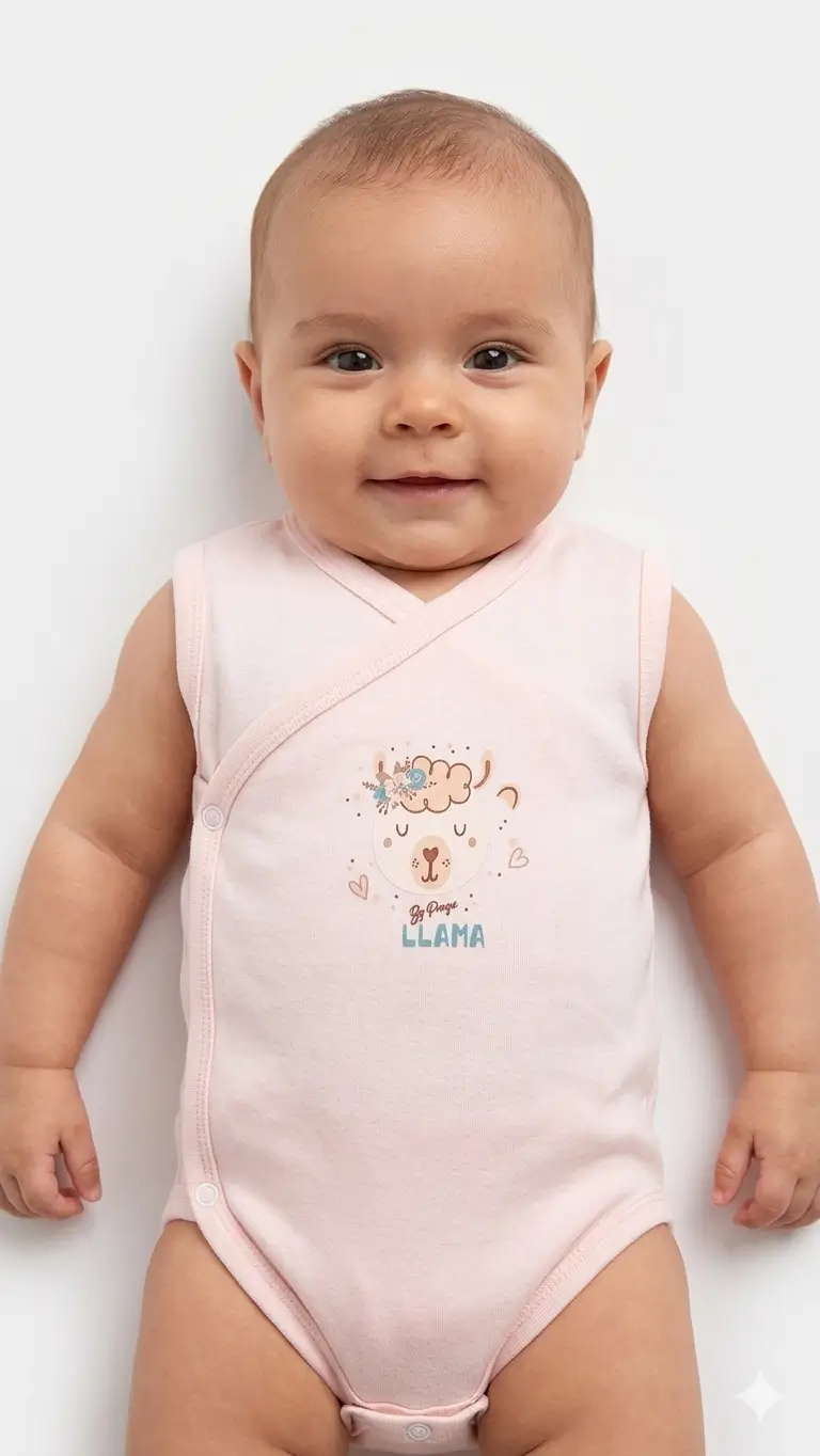 Body croisé sans manches bébé fille rose 1230BR