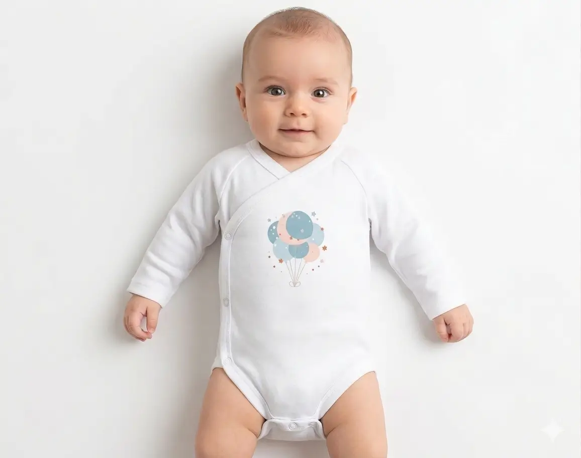 Body manche longue croisé 1216B pour bébé garçon