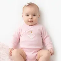 Body croisé manches longues bébé fille rose 1219BR