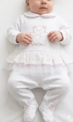 Ensemble sortie de clinique bébé fille rose 5 pièces 8090R – Image 2