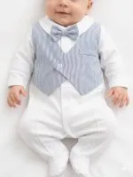 Sortie clinique bébé garçon bleu gris 5 pièces 8955B
