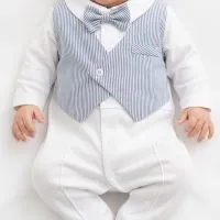 Sortie clinique bébé garçon bleu gris 5 pièces 8955B