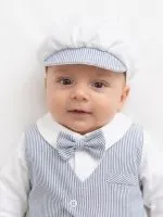 Ensemble sortie de clinique bébé garçon bleu gris 5 pièces 8955B – Image 2