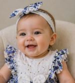 1236-Robe bébé imprimé bleu – Image 2