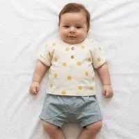 Ensemble 2 pièces bébé mixte jaune et gris 2255