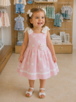 8787R_Robe polka dots rose
