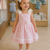 8787R_Robe polka dots rose