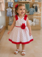 6532R_ robe polka dots rouge