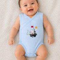 Body bébé croisé bleu sans manches 9652B