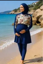 Burkini de grossesse bleu marine 963B – Image 2