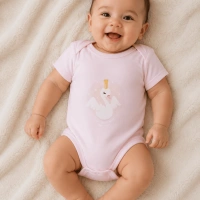 Body bébé fille rose à manches courtes – référence 37R