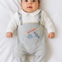 Grenouillère velours bébé garçon Gris 12547G
