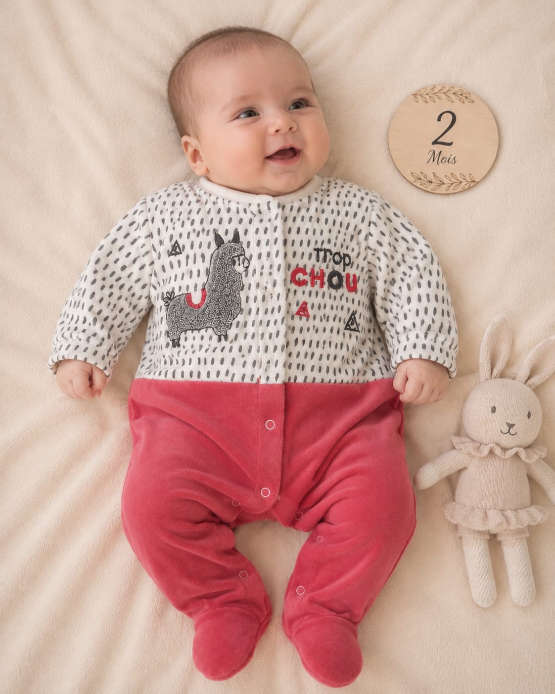 46519883-73b4-4fbe-9fc2-bfacce2c09ad Grenouillère velours bébé garçon rouge 783472R – Image 1