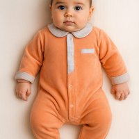 Grenouillère velours bébé garçon Orange 783436O