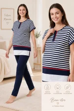Pyjama maternité marin 2 pièces – Image 2