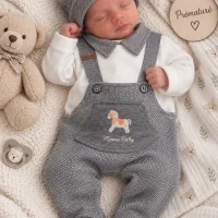 Grenouillère en coton pour prématuré 5114