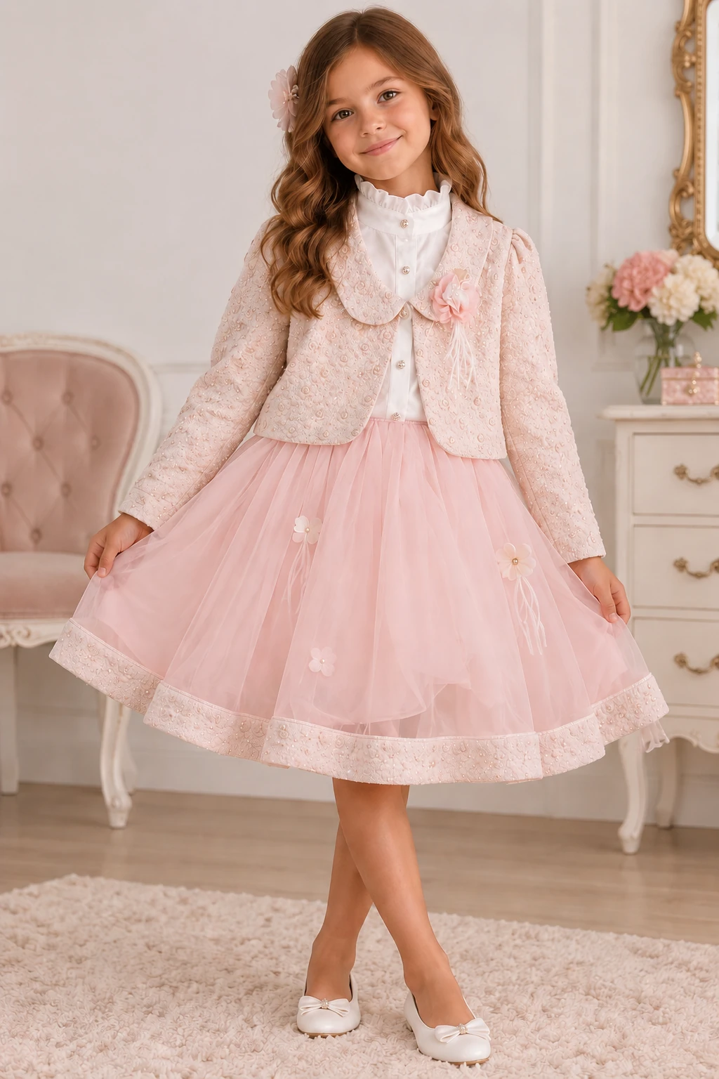 Ensemble fille 3 pièces veste et jupe 009/24