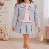 Ensemble fille 3 pièces veste et jupe 008/24