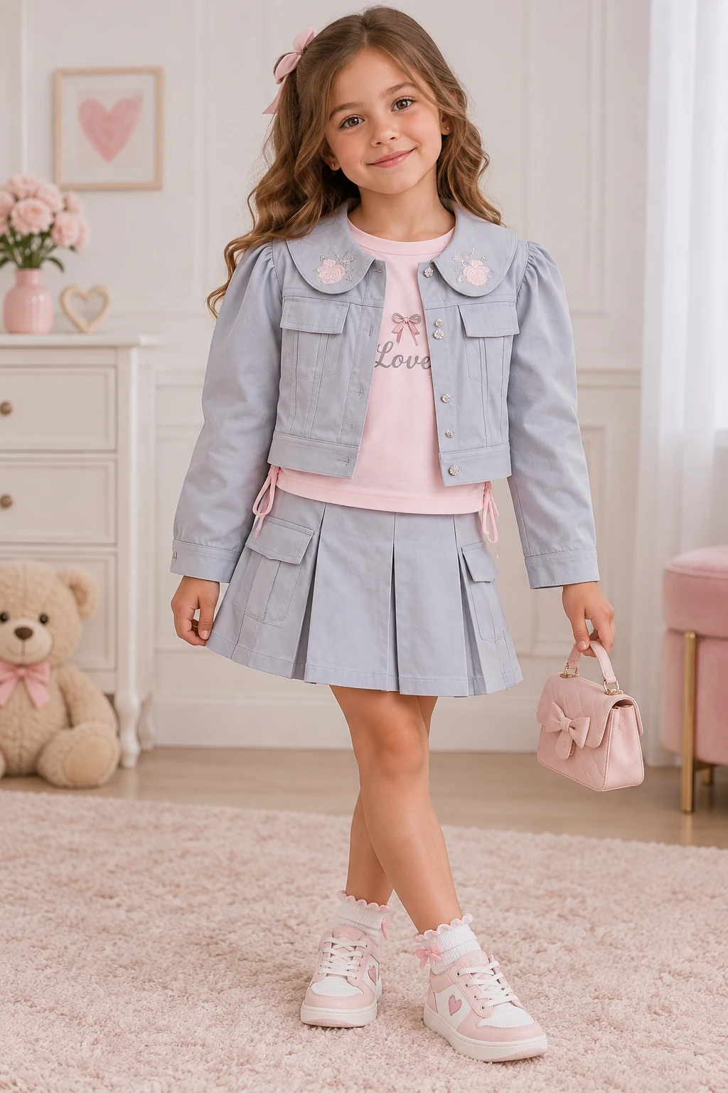 Ensemble fille 3 pièces veste et jupe 008/24