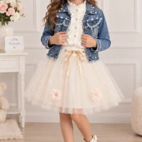 Ensemble fille 3 pièces veste et jupe 102/24