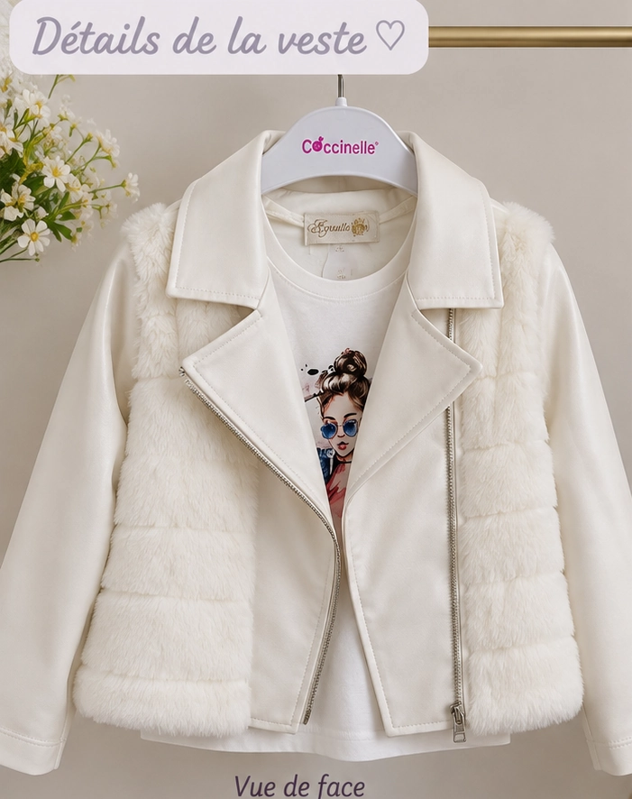 Ensemble fille 3 pièces veste, t-shirt et pantalon étoile 118/25