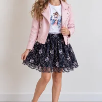 Ensemble fille 3 pièces veste et jupe 128/25
