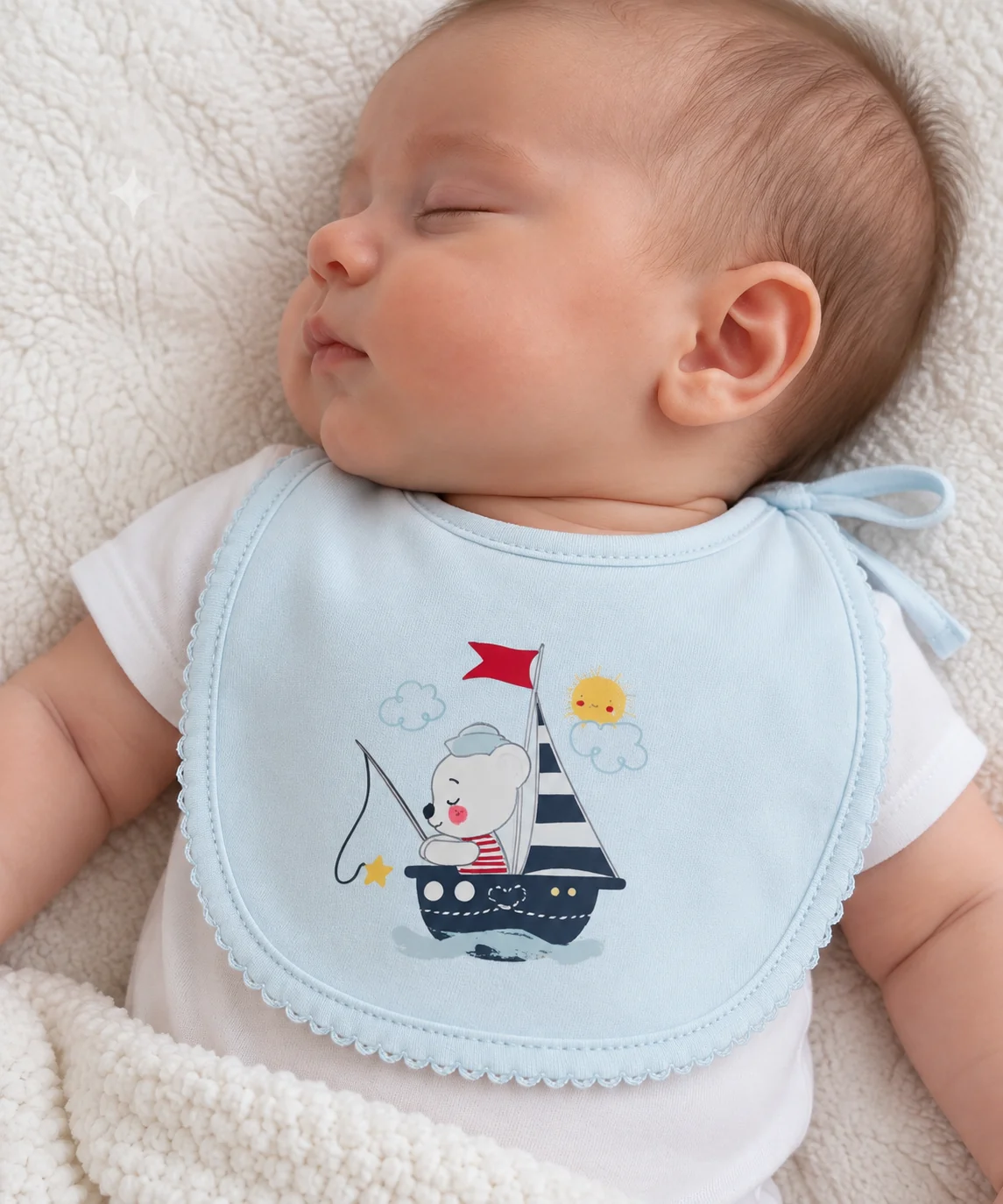 Lot de 2 bavoirs bébé mixtes Bleu 1011B