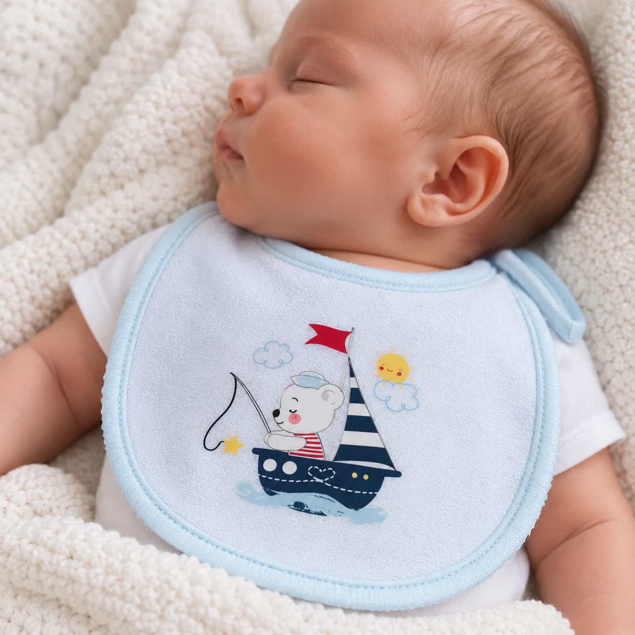 Lot de 2 bavoirs bébé mixtes Bleu 1011B