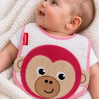 1036-Bavoir bébé rose Fisherprice