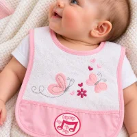 1063-Bavoir bébé rose