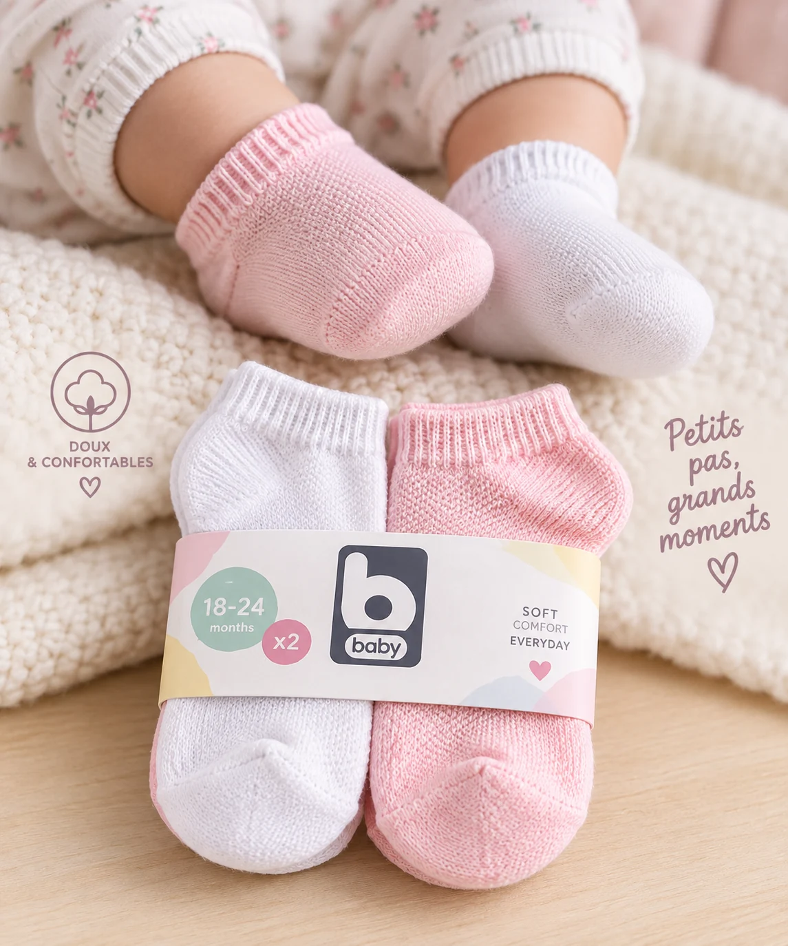 Deux paires de chaussettes 18-24 mois 68355R
