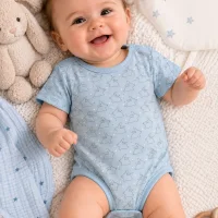 Body Bleu imprimé lapins 1415B