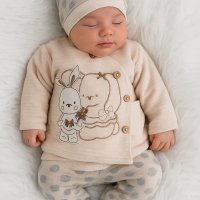 Ensemble sortie de clinique bébé fille velours 5 pièces 18108