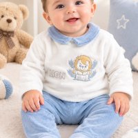 Ensemble bébé en velours bleu 72334