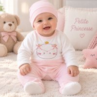 Grenouillère velours bébé fille Rose 9102R