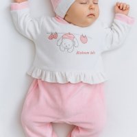 Grenouillère en velours rose 2982R