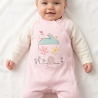 Grenouillère en coton rose 1206