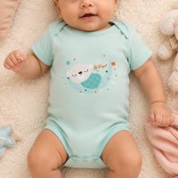 Body bébé unisexe bleu demi- manches 361V