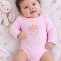 Body manches longues bébé fille rose 12191BR