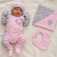 Kit naissance bébé fille rose 5 pièces MBL015
